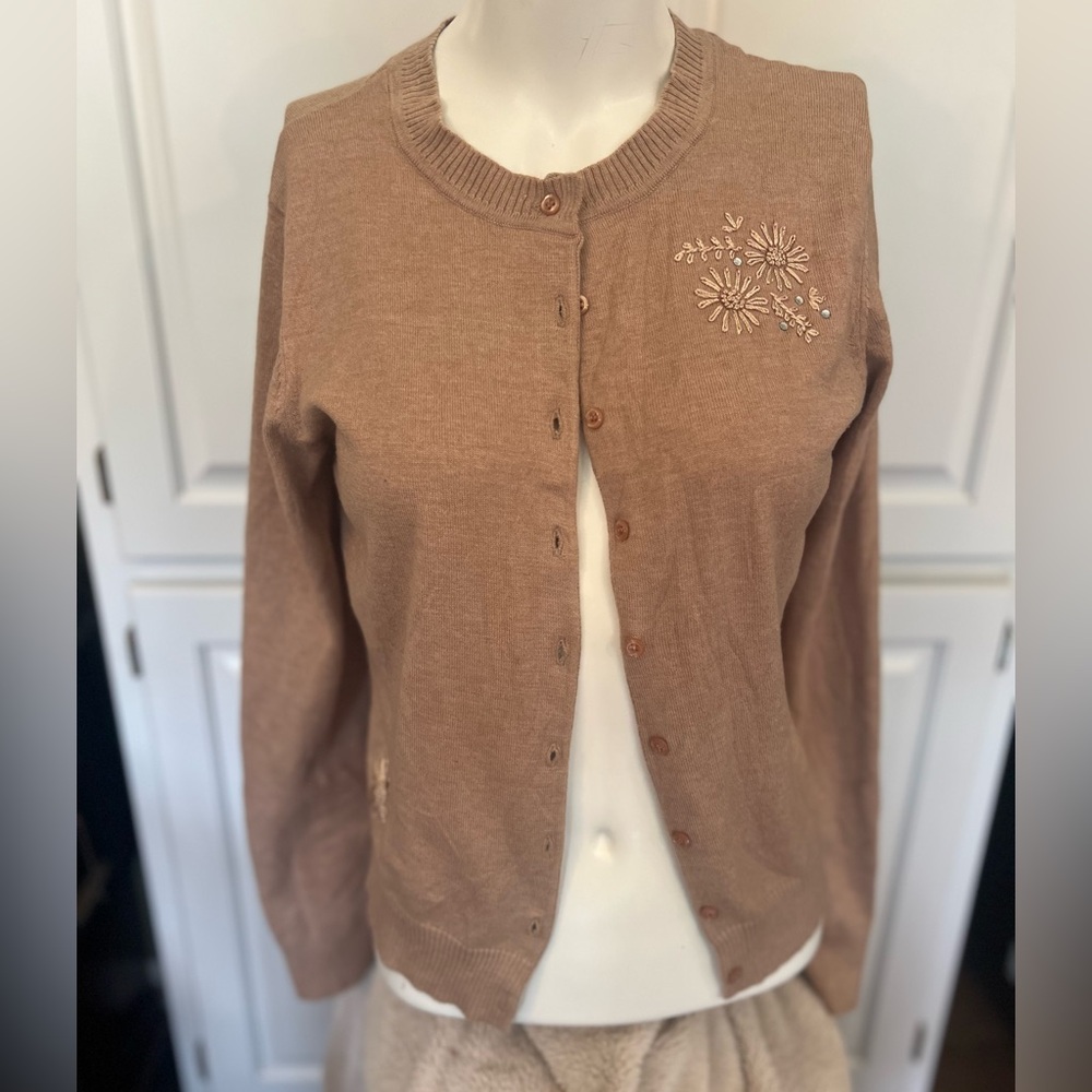 Bisou bisou michele bohbot embellished cardigan 90’s